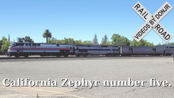 Two Heritage Units Lead California Zephyr Number Five, Plus An Empty Grain Train.