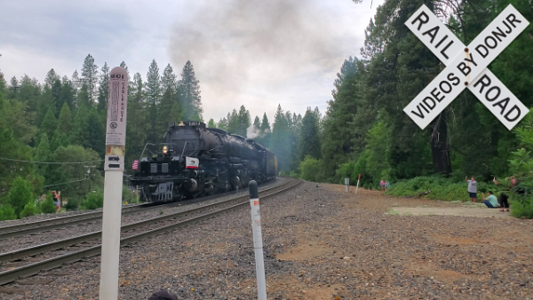 UP4014 - The Big Boy Makes The Classic Steam Engine Sounds As It Climbs A&nbsp;2.21&percnt;&nbsp;Grade&nbsp;At&nbsp;Alta&nbsp;CA. A Video From My YouTube Channel.