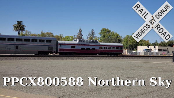 Amtrak Five With Private Railcar Northern Sky, The Stockton Turn's Power. A Video From My YouTube Channel.
